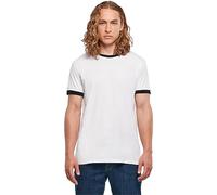 Build Your Brand Basic Ringer Tee White/Black XS