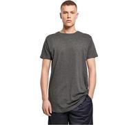 Build Your Brand Men's shaped long T-shirt, mens, T-shirt, BY028, Charcoal, S