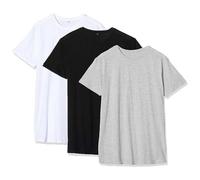 Build Your Brand Men's Shaped Long Tee 3-pack T Shirt, Multicolour (Blk/H.grey/White 02227), M UK