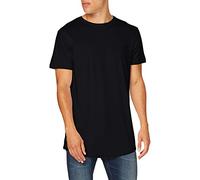 Build Your Brand Men's Shaped Long Tee T-Shirt, Black2, XL
