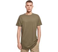 Build Your Brand Men's Shaped Long Tee T-Shirt, Olive, XL