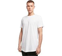 Build Your Brand Men's Shaped Long Tee T-Shirt, White (White 2), S