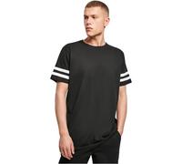 Build Your Brand Men's Stripe Jersey Tee T-Shirt, T-Shirt, BY032-00050-0051, black/white, S