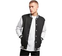 Build Your Brand Men's Sweat College Jacket T-Shirt, Multicolour (Blk/White 00050), XXL