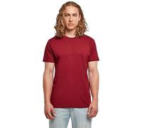 Build your Brand Men's Basic Round Neck T-Shirt, Cherry, S