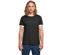 Build your Brand Men's Ringer tee T-Shirt, Black/White, 4XL