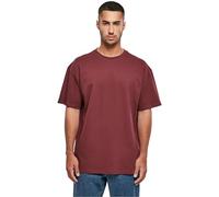 Build your Brand Men's T-Shirt Heavy Oversize Tee, Basic T-Shirt for Men, Oversized Fit, Cotton, Cherry, L