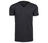 Build Your Brand Men's Light T-Shirt V-Neck, Navy, S