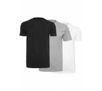 Build your Brand Men's T-Shirt Round Neck 3-Pack, Multicolour (Blk/H.Grey/White 02227), X-Small (Pack of 3)