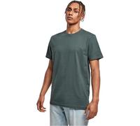 Build Your Brand Men's T-Shirt Round Neck, Men's Basic T-Shirt with Crew Neck, Regular Fit, Cotton, Sizes XS - 5XL, Bottle Green, 5XL