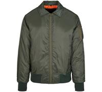 Build Your Brand Nylon Collar Bomber Jacket Men Orange Lining