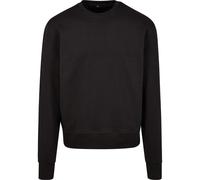 Build Your Brand Men's Premium Oversize Crewneck Pullover Sweater, Black, S