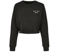 Build Your Brand Personalised Women’s Terry Cropped Crew Embroidered Party Top