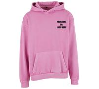 Build Your Brand Printed Vintage Heavy Hoodie Casual Workwear Text Logo Staff