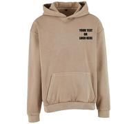 Build Your Brand Printed Vintage Heavy Hoodie Casual Workwear Text Logo Staff