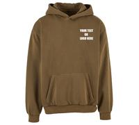 Build Your Brand Printed Vintage Heavy Hoodie Casual Workwear Text Logo Staff