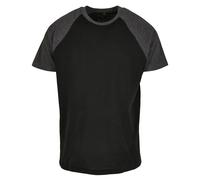 Build Your Brand Men's Raglan Contrast Tee T-Shirt Black/Charcoal X-Large