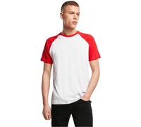 Build Your Brand Raglan Contrast Short Sleeve T-Shirt 4XL White