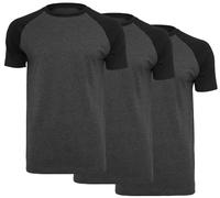 Build Your Brand Raglan Contrast Tee 3-Pack T-Shirt Top 2 Tone Basic