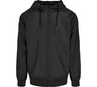 Build Your Brand Men's Jacke Recycled Windrunner Jacket, Black/Black, S