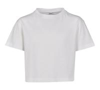 Build Your Brand Girl's By114-girls Cropped Jersey Tee T-Shirt, White, 158/164 cm