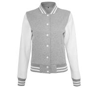 Build your Brand Varsity Women's Sweat College Jacket, H.Grey/White, XS