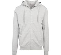 Build Your Brand Terry Zip Hoody, Men's sweat jacket, heather grey, L - BY082-00431-0042