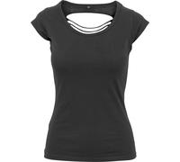 Build Your Brand Women's back cut tee - Large neckline, No branding or tag