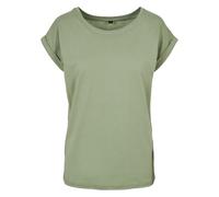 Build Your Brand Women's Extended Shoulder T-Shirt in Light Green | Size: Small Build Your Brand Light Green S