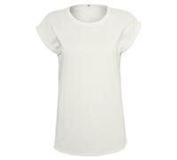 Build Your Brand Women's Extended Shoulder T-Shirt in Off-White | Size: Medium Build Your Brand Off-White M