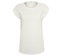 Build Your Brand Women's Extended Shoulder T-Shirt in Off-White | Size: XL Build Your Brand Off-White XL