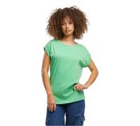 Build your Brand Women's Extended Shoulder Tee, Ghost Green, S
