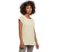 Build Your Brand Women's Ladies Extended Shoulder tee T-Shirt, Soft Yellow, XL