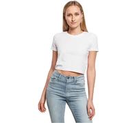 Build Your Brand Womens Ladies Cropped Tee T-shirt, White, L EU