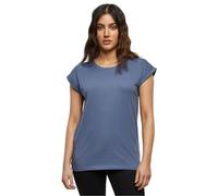Build Your Brand Women's Ladies Extended Shoulder Tee T-Shirt, Vintage Blue, M