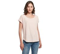 Build your Brand Women's Ladies Long Slub Tee T-Shirt, Pink, L