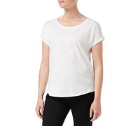 Build Your Brand Women's Ladies Long Slub Tee T-Shirt, White, M