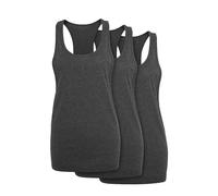 Build your Brand Women's Ladies Loose Tank 3-Pack T-Shirt, Charcoal, S