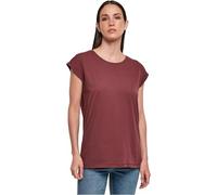 Build Your Brand Women's Ladies Organic Extended Shoulder Tee T-Shirt, Cherry, XXXXL