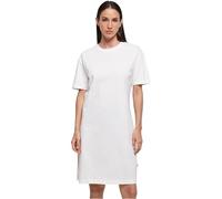Build Your Brand Women's Ladies Organic Oversized Slit Tee Dress, White, XL