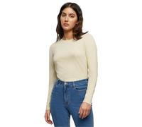 Build your Brand Women's Ladies Short Longsleeve T-Shirt, Sand, M