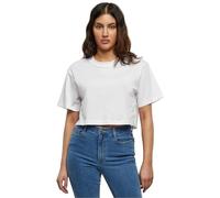 Build Your Brand Women's Ladies Short Oversized Tee T-Shirt, White, XXXL