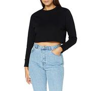 Build Your Brand Women's Terry Cropped Crew Casual Street Style Cotton
