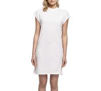 Build Your Brand Women's Ladies Turtle Extended Shoulder Dress Casual, White, L