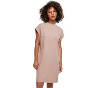 Build Your Brand Women's Ladies Turtle Extended Shoulder Dress Dress, duskrose, M