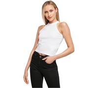 Build Your Brand Women's Ladies Turtleneck Short Top T-Shirt, White, S