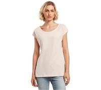 Build Your Brand Women's Ladies Wide Neck tee T-Shirt, Pink, XXL