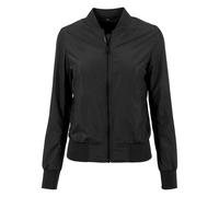 Build Your Brand Women's Nylon Bomber Jacket in Black | Size: Large Build Your Brand Black L