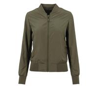 Build Your Brand Women's Nylon Bomber Jacket in Dark Olive | Size: XL Build Your Brand Dark Olive XL