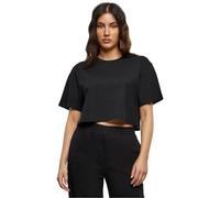 Build your Brand Women's Ladies Short Oversized Tee T-Shirt, Black, XL